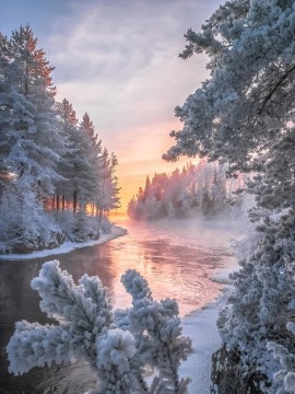fotografía realista 15 paisaje invernal Pinturas al óleo